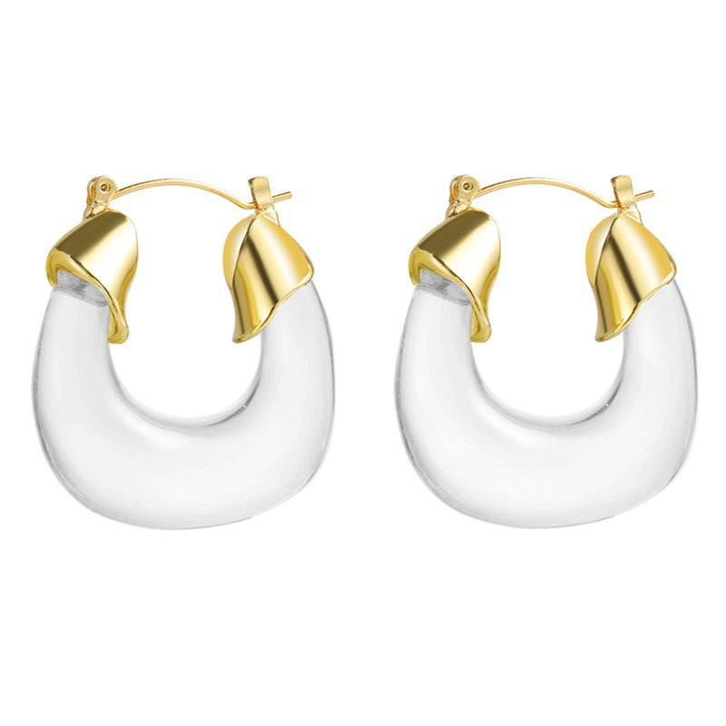 Wholesale French Retro Hong Kong Style Resin Earrings